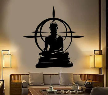 Vinilo Sienos Lipdukas Buda Chakra Mandala Mantra Meditacija Home Art Deco Jogos Kambarys Dekoro Lipduko Freskos GXL14