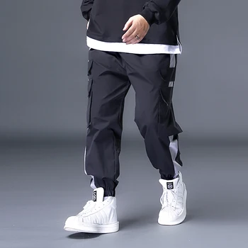 Plius 7XL 6XL 5XL Track Pants vyriškos Multi Kišenės Krovinių Haremo Kelnės Hip-Hop Atsitiktinis Vyras Tatical Poilsiu Kelnės Mados Atsitiktinis