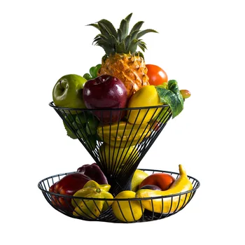 Namų ūkio dviaukštis vaisių krepšelis kambarį stilingas vaisiai džiovinti vaisiai plokštė šiuolaikinės virtuvės vaisių ir daržovių krepšelis