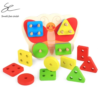 Naujas Baby Medinės 3D Geometrijos Formos Švietimo Rūšiavimo Lenta Blokai Vaikų Mokymosi Atitikimo Blokuoja Žaislai Nemokamas Pristatymas