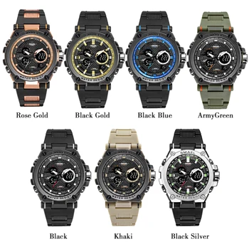 SMAEL 2021 Vyrų Laikrodžiai Karinės Sporto laikrodis Vyrams Chronografas atsparus Vandeniui Silikonas Armijos Žiūrėti Vyrų Laikrodis Relogio Masculino
