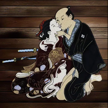 1pieces Siuvinėjimo Kariai Motyvas Aplikacijos Audinio Lopai Japonų Samurajus Seras Kimono Ponia Ženklelis Scrapbooking Siuvimo A23