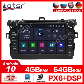 Android 10.0 4G+64GB Automobilio DVD grotuvas GPS navigacija Toyota Corolla 2007-2013 m radijas, diktofonas, GPS navigacija, automobilių vaizdo grotuvai
