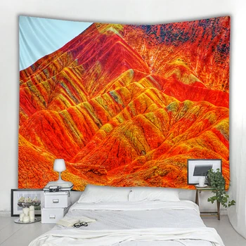 、Van Gogh spalva grafiti spalvos Indijos rudenį kalnų kraštovaizdis unikalus mandela sienos kabo gobelenas psichodelinio modelis jogos thr
