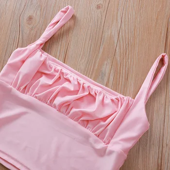 VITIANA Moterys Trumpas Seksualus Klubas Rožinė Camis Vasaros 2020 Moterų Berankovis Stebėjimo Šalies Paplūdimys Pasėlių Viršuje Femme Streetwear Viršūnės