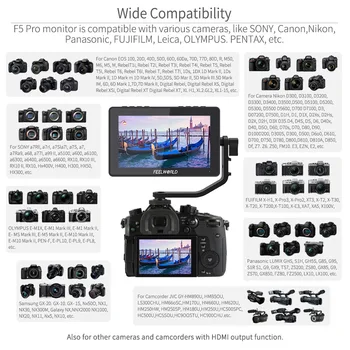 FEELWORLD F5 Pro 5.5 Colių ant DSLR Kamera Lauko Ekranas Touch Ekranas IPS FHD1920x1080 4K HDMI Vaizdo Fokusavimo Padėti Gimbal Įrenginys