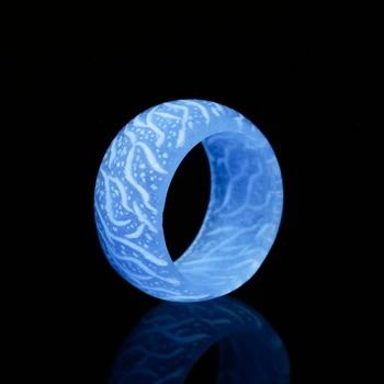 Mados Spalvinga Šviesos Silikono Žiedas Moterys Vyrai Fluorescentinį Švytėjimą, Žiedai, Papuošalai Švyti Tamsoje Piršto Žiedas Juosta Helovinas