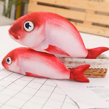 40-120CM Juokinga Modeliavimas Raudona Žuvis Pliušiniai Žaislai Įdarytas Karpis Pliušinis Gyvūnų Pagalvę Naminių Kačių Šuns Žaislas Kūdikiui Vaikai Kambario Dekoro Gimtadienis