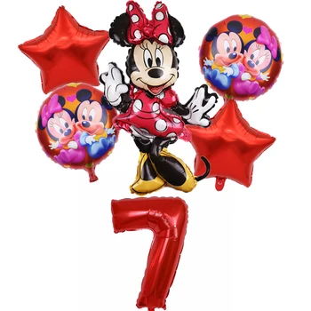 6pcs/daug Animacinių filmų Mickey Minnie Balionai Mickey Gimtadienio Dekoro Baby Shower 32inch Skaičius Balionas Polka Dot Globos