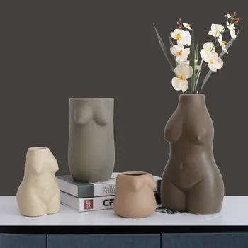 Žmogaus Kūno Formos Vazos Moterų Nuogas Vadovą, Abstrakčiai Džiovintų Gėlių Vazonas Namų Puošybai Kūno Meno Skulptūra Gėlių Kompozicijų Dovana