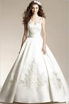 Vestido de noiva paprasta weddding suknelės valyti ilgai traukinio balta ir Dramblio kaulo elegantiškas Vestuvių suknelė atvira nugara Vestuvių suknelės, chalatas de