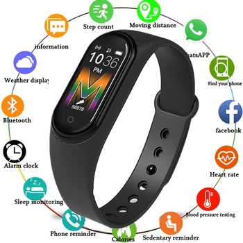 Atsiliepti Į Skambutį M5 Smart Juosta Fitness Tracker Smartwatch Sporto Apyrankę, Širdies Ritmas, Kraujo Spaudimas Smartband Stebėti Sveikatos Apyrankė