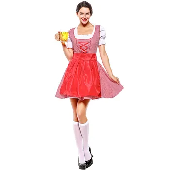 Karšto Dirndl vokietijos Alaus Tarnaitė Kostiumai Moterims Oktoberfest Karnavalas Fancy Dress Up Helovinas kostiumas
