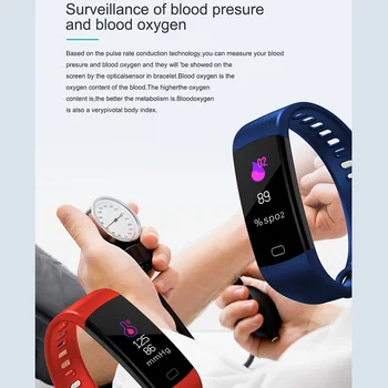 Y5 Smart Juosta, Širdies Ritmą, Kraujo Spaudimą, Stebėti Didelio Ryškumo Spalvinga Ekrano Smart Apyrankės Apyrankės Pranešimas