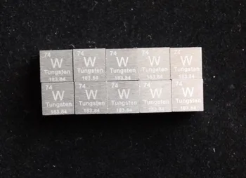 99.95% Grynų Volframo Metalo W19.16g Raižyti Elementų Periodinės Lentelės 10mm Kubas