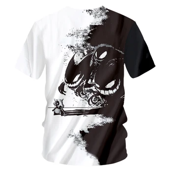 OGKB Vyras Karšto Naujas Prarasti Black ir white T-shirt 3D Atspausdintas Juokingas Anime trumpomis Rankovėmis V-Kaklo Marškinėlius didelio Dydžio, vyriški 5XL