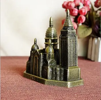 Retro Bažnyčios Metalo Amatų Dovana, Papuošalai Paryžiaus Šventos Širdies Katedra Turizmo Paminklas Apdaila Pastato Modelis