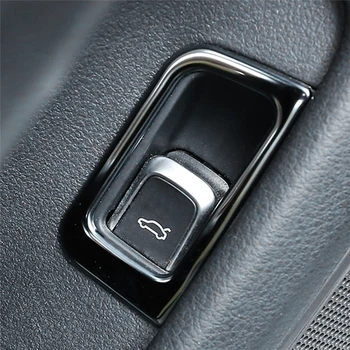 CARMANGO Audi A6 C7 2011-2019 Automobilio Galinių Durelių Kamieno Jungiklio Mygtuką Skydelio Dangtelį Apdaila Rėmo Lipdukas 