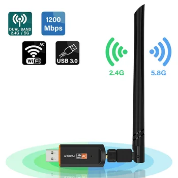 Cioswi 2.4 G&5G WD-4603AC Mini Tinklo plokštė USB WiFi Adapteris 1200mbps Dual Band 