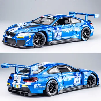 1:24 M6 GT3 gto Šviesos Sporto Lenktynių Automobilio Modelį žaislas Diecast metalo lydinio mniature replika