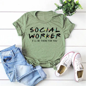 Socialinis Darbuotojas, aš būsiu Ten Jums Marškinėliai Juokinga Socialinis Darbuotojas T-shirt Unsex Esminius Darbuotojas Marškinėliai 2020 Karantino marškinėlius