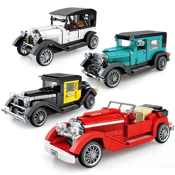 Kūrėjas žinomų klasikinių Senovinių automobilių ss įranga, biuro įranga transporto priemonės modelio, miesto gatvės surinkimo blokai žaislai vaikams berniukams dovana