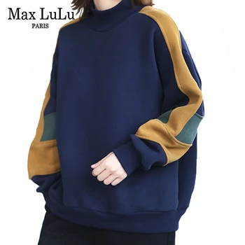 Max LuLu Europos Stiliaus Žiemos Drabužių Mados Moteriški Kailiniai Šiltas Atsitiktinis Palaidų Hoodies Ponios Derliaus Punk Palaidinės Plius Dydis