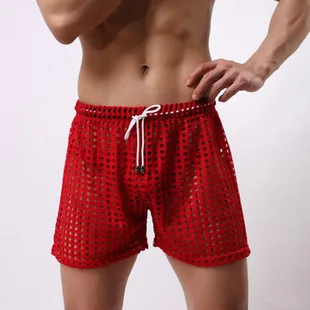 Naujovė vyriškos trumpos kelnės namų pajama kelnes Sporto Atsitiktinis Akių Sexy Gay Male Lytis Vyras apatinius Sleepwear Tuščiaviduriai boksininkas