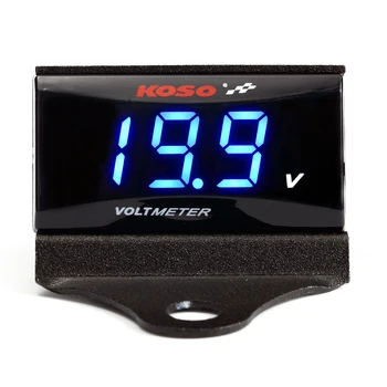 Motociklo KOSO Voltmeter / voltmetras / Levelometer (LED ekranas) už Motoroleris GY6 50 125 150 GP110 BWS125 RS100 ir daug sunkiau ir sunkiau.