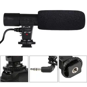 Nešiojamų Garso MIC-01 Profesionalus vaizdo Kamera DV 3.5 mm Išorinis Interviu Stereo Mikrofonas Mic natūralaus garso pick-up Priedai