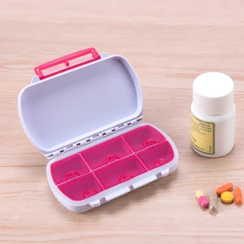 6 Ląstelių Vandeniui Tablečių Dėžutė Tabletes Organizatorius Dėklas Nešiojamų Kelionių Vaistų Talpykla Medicina Lauke Rožinė Piliulė Atvejais