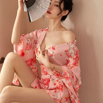 Chalatai Moterims, Purus Slutty apatinis Trikotažas Tradicinių Kimono Stiliaus Kostiumai Anime apatinis Trikotažas, Erotinis Cosplay Japonijos apatinio Trikotažo Komplektas