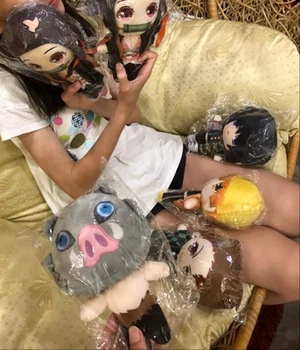 20cm Anime Demon Slayer: Kimetsu nr. Yaiba Mielas Cosplay Lėlės, Minkšti Pliušiniai Žaislai Mielas Pagalvėlės, Pagalvės Kalėdos Helovinas Dovana