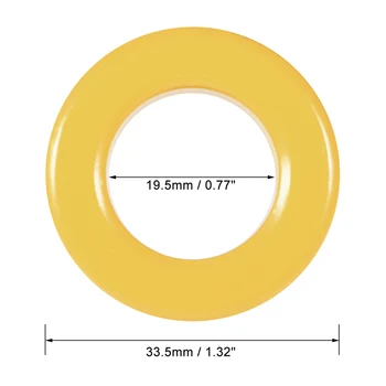 Uxcell 10vnt 19,5 x 33.5 x 11.1 mm Ferito Žiedas Geležies Milteliai Toroid Šerdys Geltona Balta
