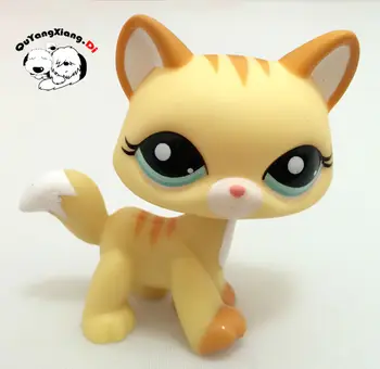 CWM017 Pet Shop Gyvūnų Geltona Vaikščioti Katėms lėlės veiksmų Skaičius, kačiukas