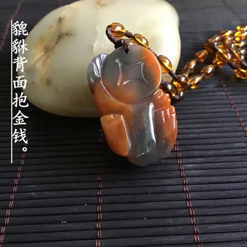 Puikus Huang Long Jade Amuletas kietas PiXiu Pakabukas likimo Žvėris Pasisekė kabinti Talismanas