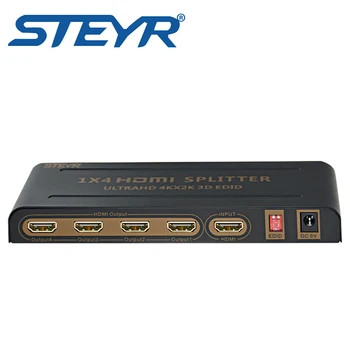 STEYR HDMI 1.4 Splitter 1x4, 4 Port HDMI Splitter 1 iš 4 su EDID paramos 1.4 aHDMI,4Kx2K su 3D & 1080&2160P HDTV