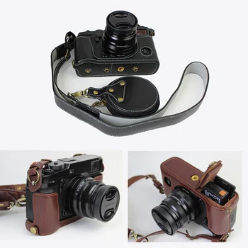 Natūralios Odos Atveju Fotoaparatas pusė maišo Shell Fujifilm X-Pro2 Xpro II X-PRO3 kameros Dangtelio dirželis per petį ir mini atveju