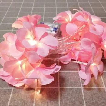 Frangipani Led Styginių Šviesos Gėlių Rožinė/Balta Medžiaga Gėlių Baterija/USB/ES Galios, Garliava Atostogų Vestuvių Dekoravimas 1,5 m 3m 6m