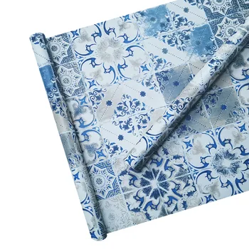 Mėlyna mozaikos modelis tapetai, Virtuvė, Vonios kambarys Vandeniui Siena Lipdukas Namų Dekoro Nuimamas Vinilo, PVC Lipni Tapetai