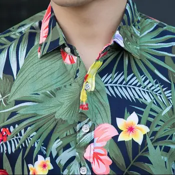 Palmių Spausdinti Gėlių Vasarą Havajų Marškinėliai trumpomis Rankovėmis, Didelis ir Aukštas Vyras Paplūdimys Marškinėliai 7XL 6XL 5XL Atsitiktinis Gėlių Palaidinukės