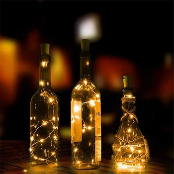 Korko dega Vyno Butelis Vyno Butelis Žibintai 12 Pak 6.5 ft 20 LED Vyno Korkas String Žibintai Stiklo Mason Jar Tikroji Kalėdų
