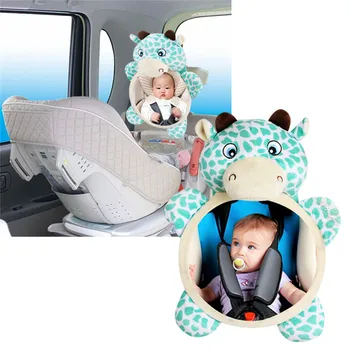 2019 Baby Automobilių Sėdynės Įdaryti Pliušinis Žaislas Gyvūnų Gerbiami Veidrodis, Galinio Vaizdo Kūdikio Barškutis Kūdikiui Backseat Žaislas Naujagimių Reikmenys 0~12 Mėnesių