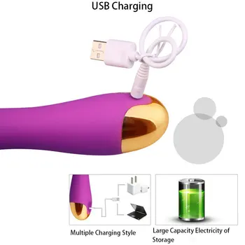 USB Sekso Mašina G Spot Vibratorius Moteris Vibracijos Dildo Vibratorius Magic Wand Body Massager Sekso Žaislai Moterims Stimuliatorius