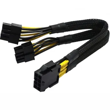 Pirmą nuorodą pratęsimo kabelis maitinimo 8-pin EPS vyrų (2 x 4-pin) 8-pin female 44 cm juoda juoda PC skirta vidaus power co