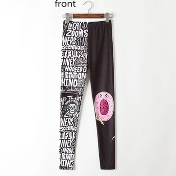 Moterų Gotikos Antblauzdžiai Rožinė Plonas Minkštas Lacina Merginų Fitneso Laiškas Išspausdintas Grafiti 3D Harajuku Punk Rock Kelnės