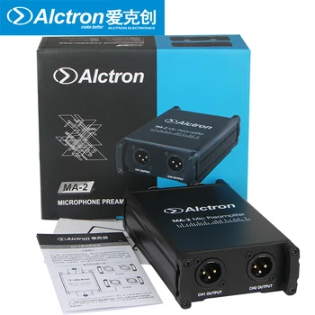 Mic Preamplifier Alctron MA-2 Dual channel Dinaminis/pasyvus aliuminio juosta mikrofono stiprintuvas