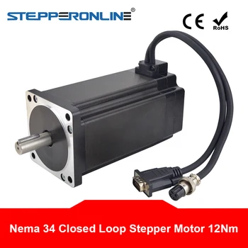 Uždaro Ciklo Nema 34 Stepper Motorinių 12Nm Encoder 1000CPR 6A 2 Etapas 4-švino 86 CNC Žingsninis Variklis kaip 14mm Veleno