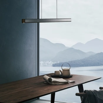 Modernaus Dizaino Linijos Pakabukas šviesos valgomasis kambarys Minimalistinio LEDLight Baro Kabo Lempa Virtuvės sala stalo šviestuvas, Pakabos