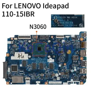 KoCoQin Nešiojamojo kompiuterio motininė plokštė LENOVO Ideapad 110-15IBR N3060 Mainboard NM-A804 SR2KN su 4GB RAM DDR3
